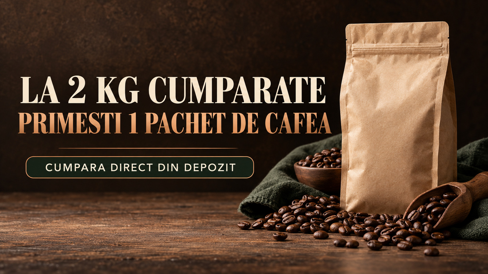 Oferta: la 2 kg cumpărate primești un pachet de cafea
